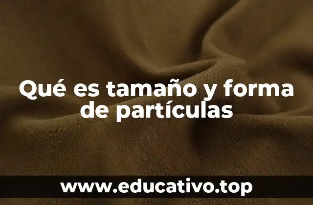 Qué es tamaño y forma de partículas