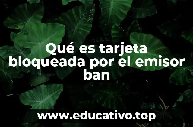 Qué es tarjeta bloqueada por el emisor ban