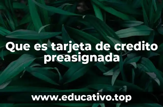 Que es tarjeta de credito preasignada
