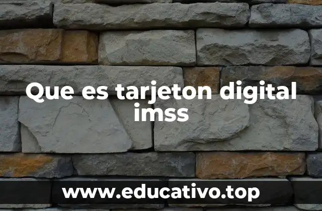 Que es tarjeton digital imss