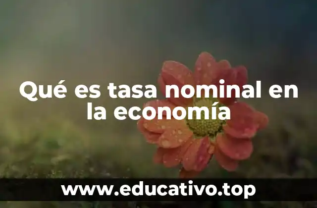 Qué es tasa nominal en la economía