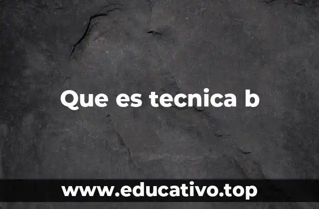 Que es tecnica b