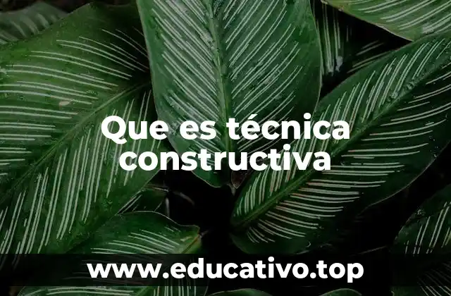 Que es técnica constructiva