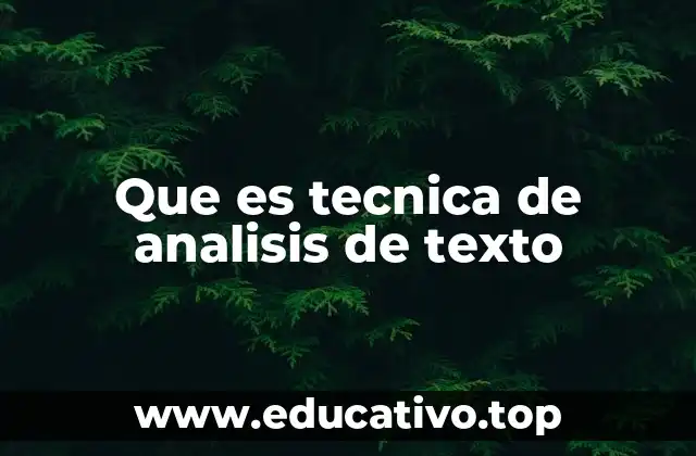 Que es tecnica de analisis de texto
