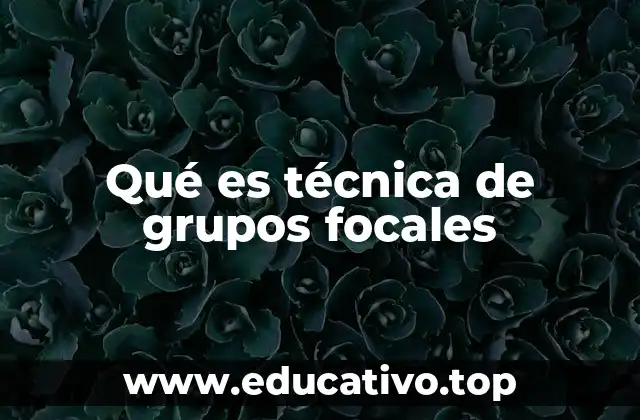 Qué es técnica de grupos focales