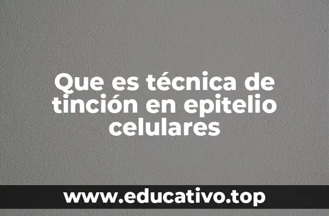Que es técnica de tinción en epitelio celulares