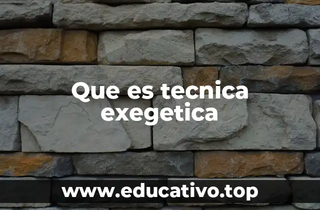 Que es tecnica exegetica
