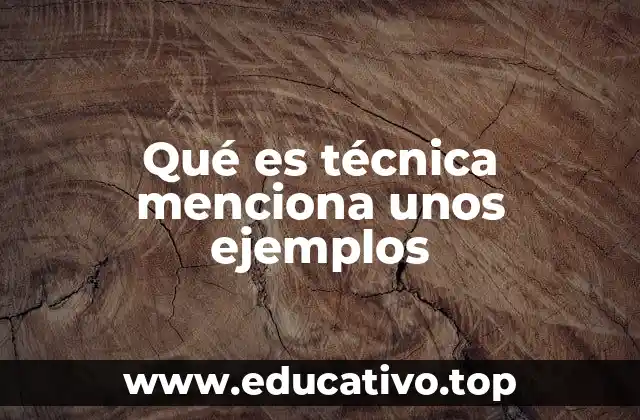 Qué es técnica menciona unos ejemplos