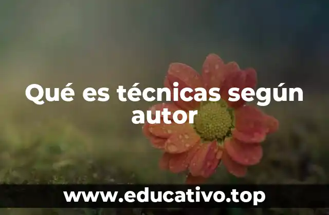 Qué es técnicas según autor