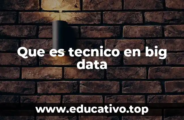 Que es tecnico en big data