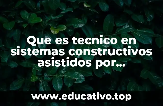 Que es tecnico en sistemas constructivos asistidos por computadora