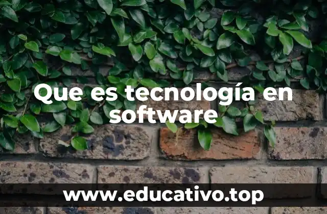 Que es tecnología en software