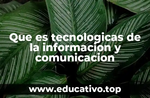 Que es tecnologicas de la informacion y comunicacion