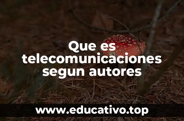 Que es telecomunicaciones segun autores