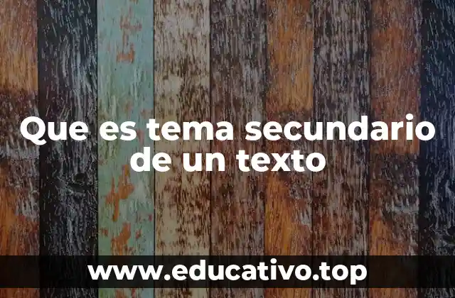 Que es tema secundario de un texto