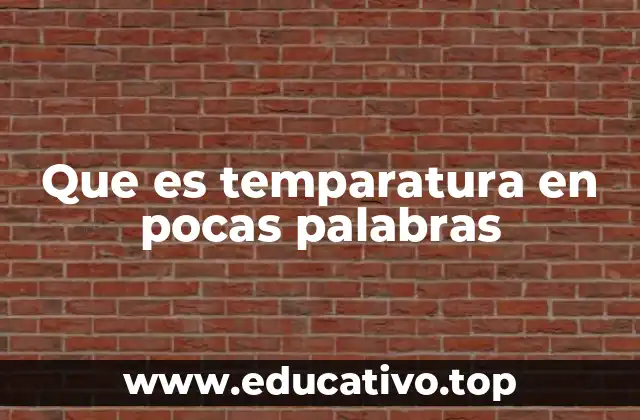 Que es temparatura en pocas palabras