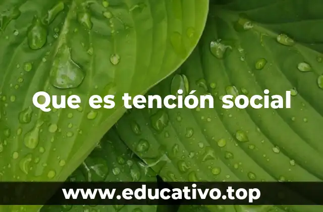 Que es tención social