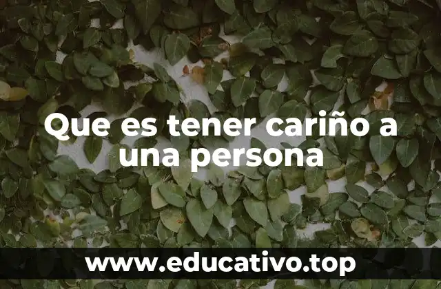 Que es tener cariño a una persona