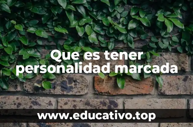 Que es tener personalidad marcada