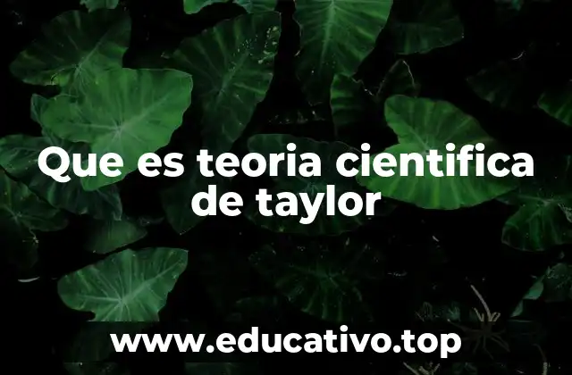 Que es teoria cientifica de taylor