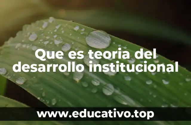 Que es teoria del desarrollo institucional