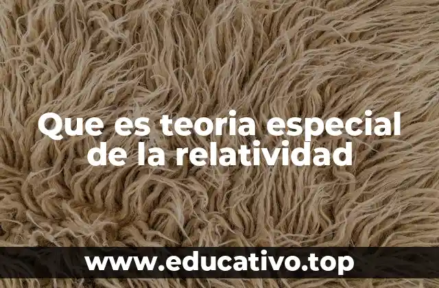 Que es teoria especial de la relatividad