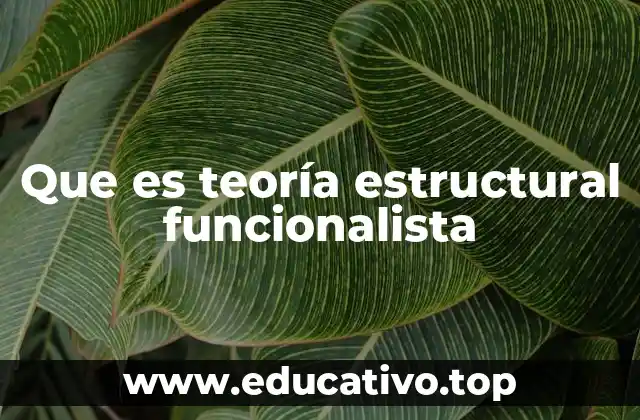 Que es teoría estructural funcionalista