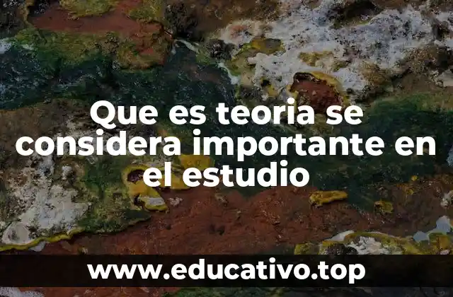 Que es teoria se considera importante en el estudio