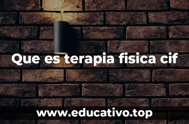 Que es terapia fisica cif