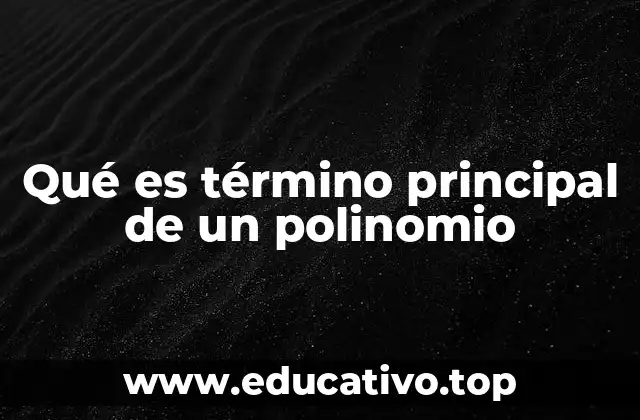 Qué es término principal de un polinomio