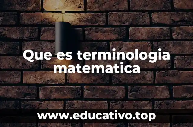 Que es terminologia matematica