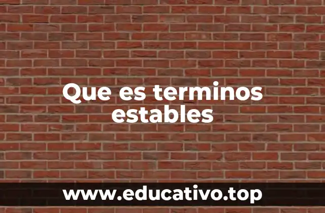Que es terminos estables