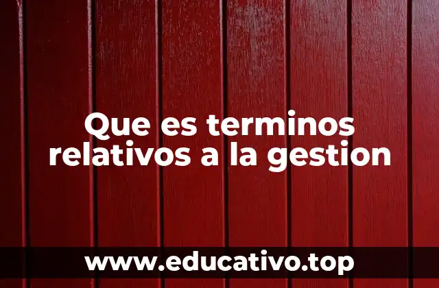 Que es terminos relativos a la gestion