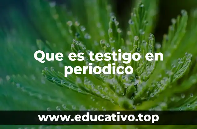 Que es testigo en periodico