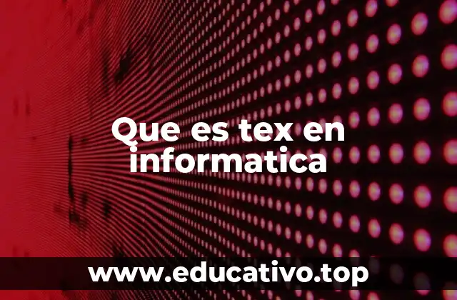 Que es tex en informatica
