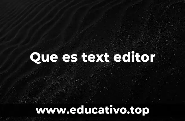 Que es text editor