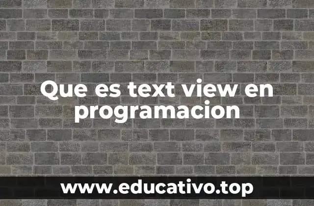 El rol del TextView en la construcción de interfaces de usuario