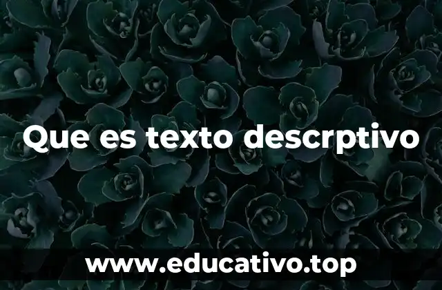 Que es texto descrptivo