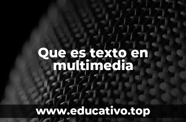 Que es texto en multimedia