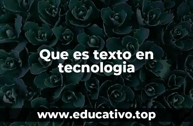 Que es texto en tecnologia