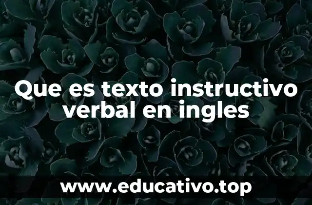 Que es texto instructivo verbal en ingles