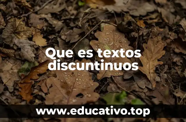 Que es textos discuntinuos