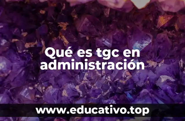 Qué es tgc en administración