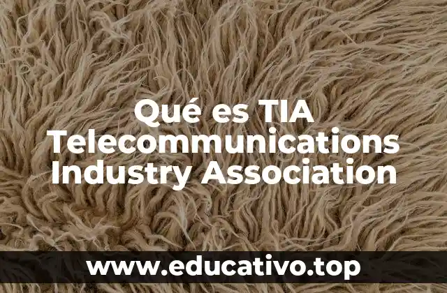 Qué es TIA Telecommunications Industry Association