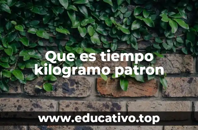Que es tiempo kilogramo patron
