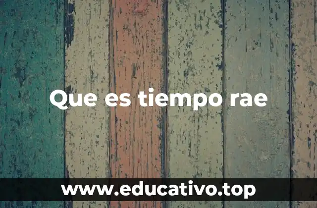 Que es tiempo rae