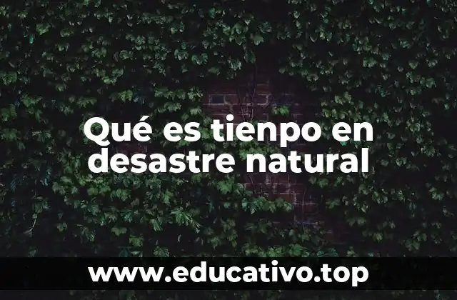 Qué es tienpo en desastre natural