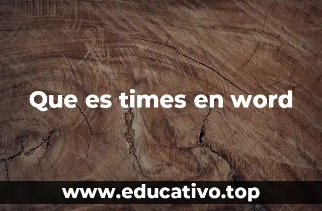 Características de Times New Roman en Word