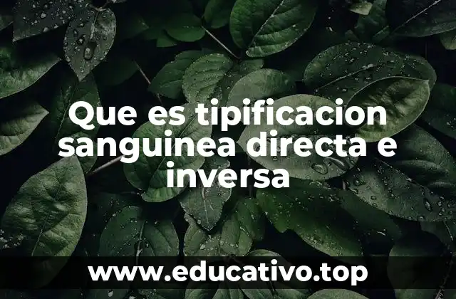 Que es tipificacion sanguinea directa e inversa