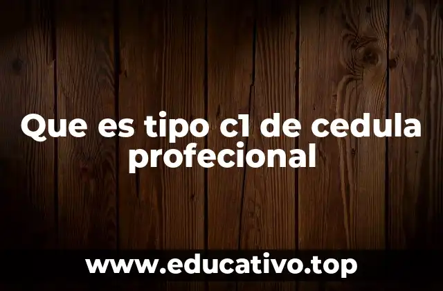 Que es tipo c1 de cedula profecional